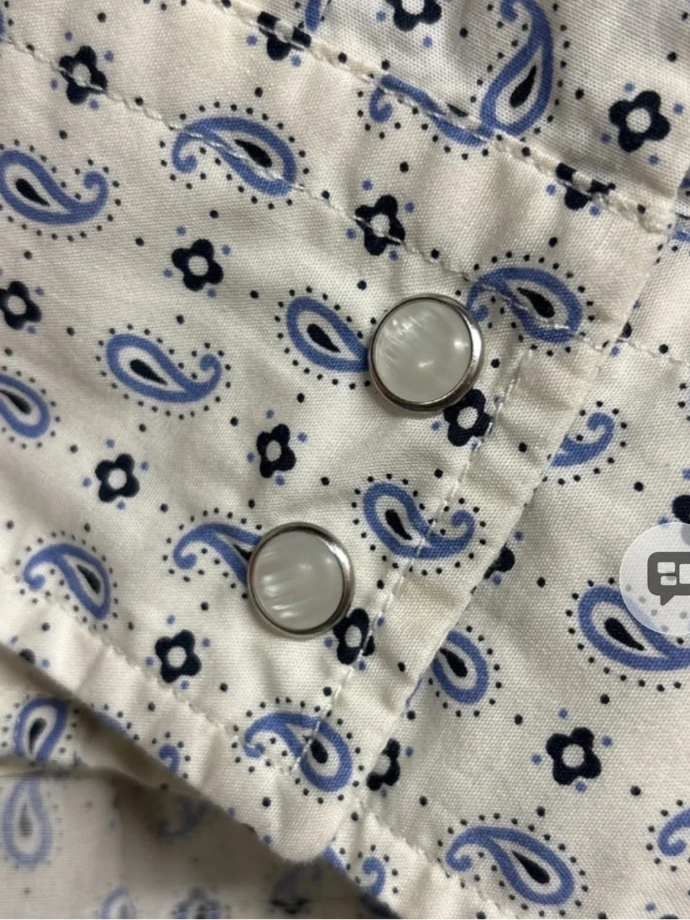 Levi's White Button-Down Shirt with Blue Paisley Print
